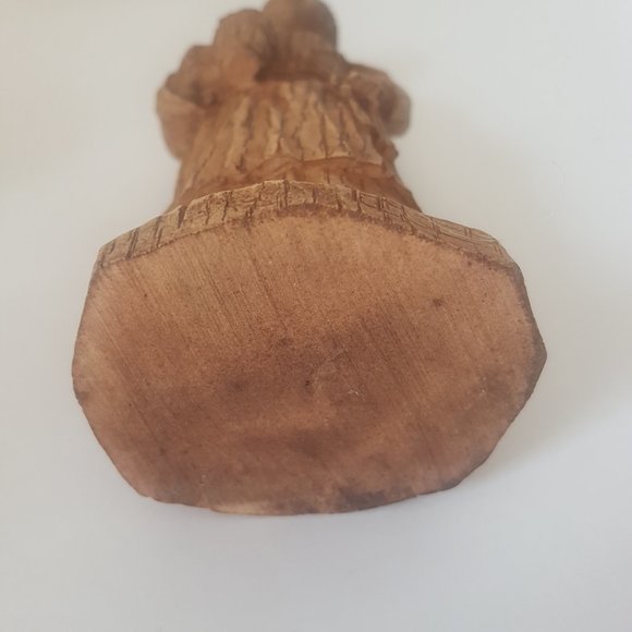 Vintage FRIAR Hand Carved Wood Sculpture with Beer Mug Unmarked Very Detailed - Picture 9 of 12